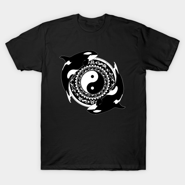 Yin and Yang Killer Whales T-Shirt by NicGrayTees